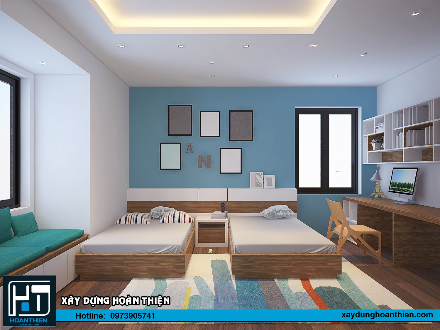 Thiết kế nhà ống 3 tầng hiện đại diện tích 5x20m tại Hải Phòng