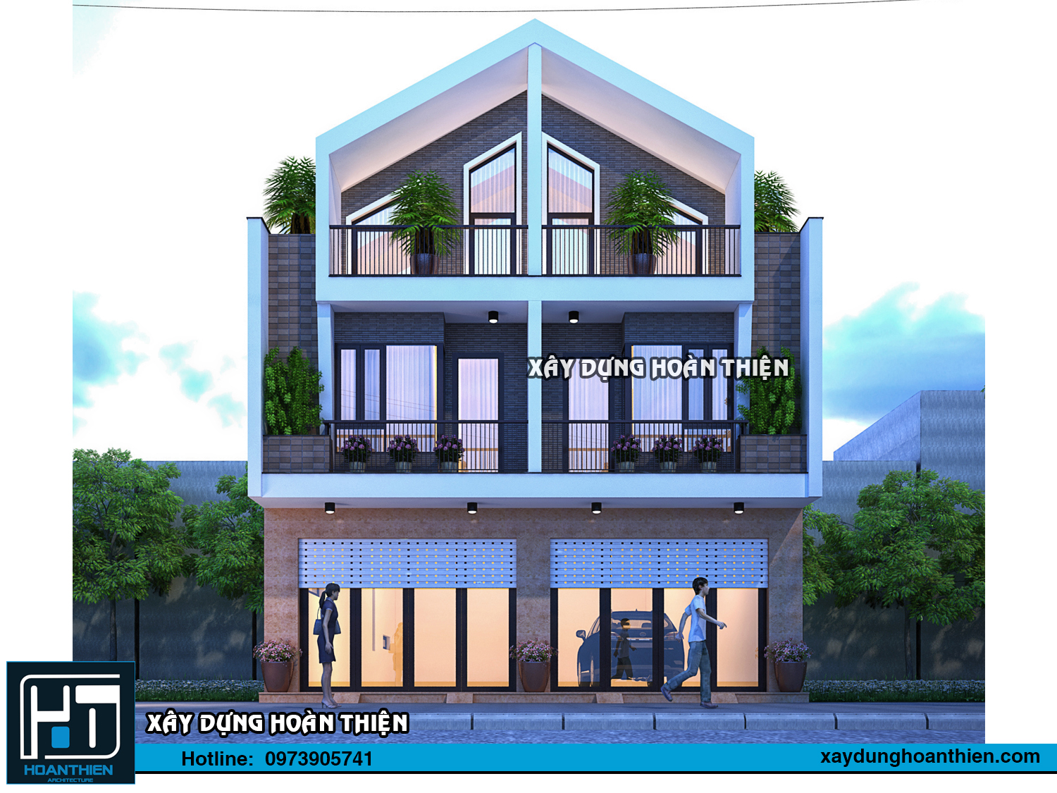 Thiết kế nhà ống 3 tầng hiện đại diện tích 5x20m tại Hải Phòng