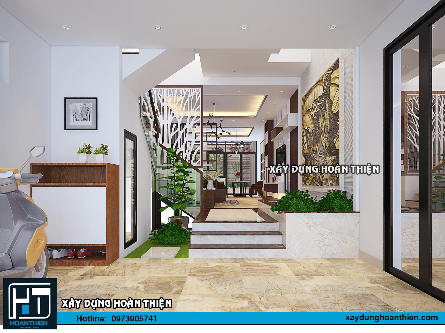 Thiết kế nhà ống 3 tầng hiện đại diện tích 5x20m tại Hải Phòng