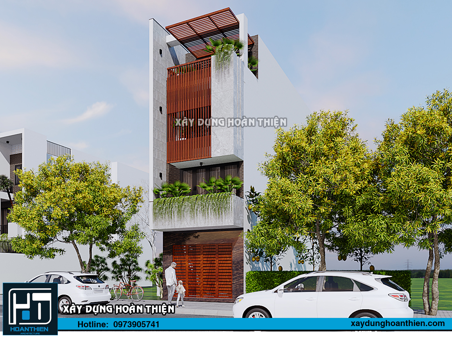 Mẫu nhà ống hiện đại 4,5 tầng diện tích 4,5x20m