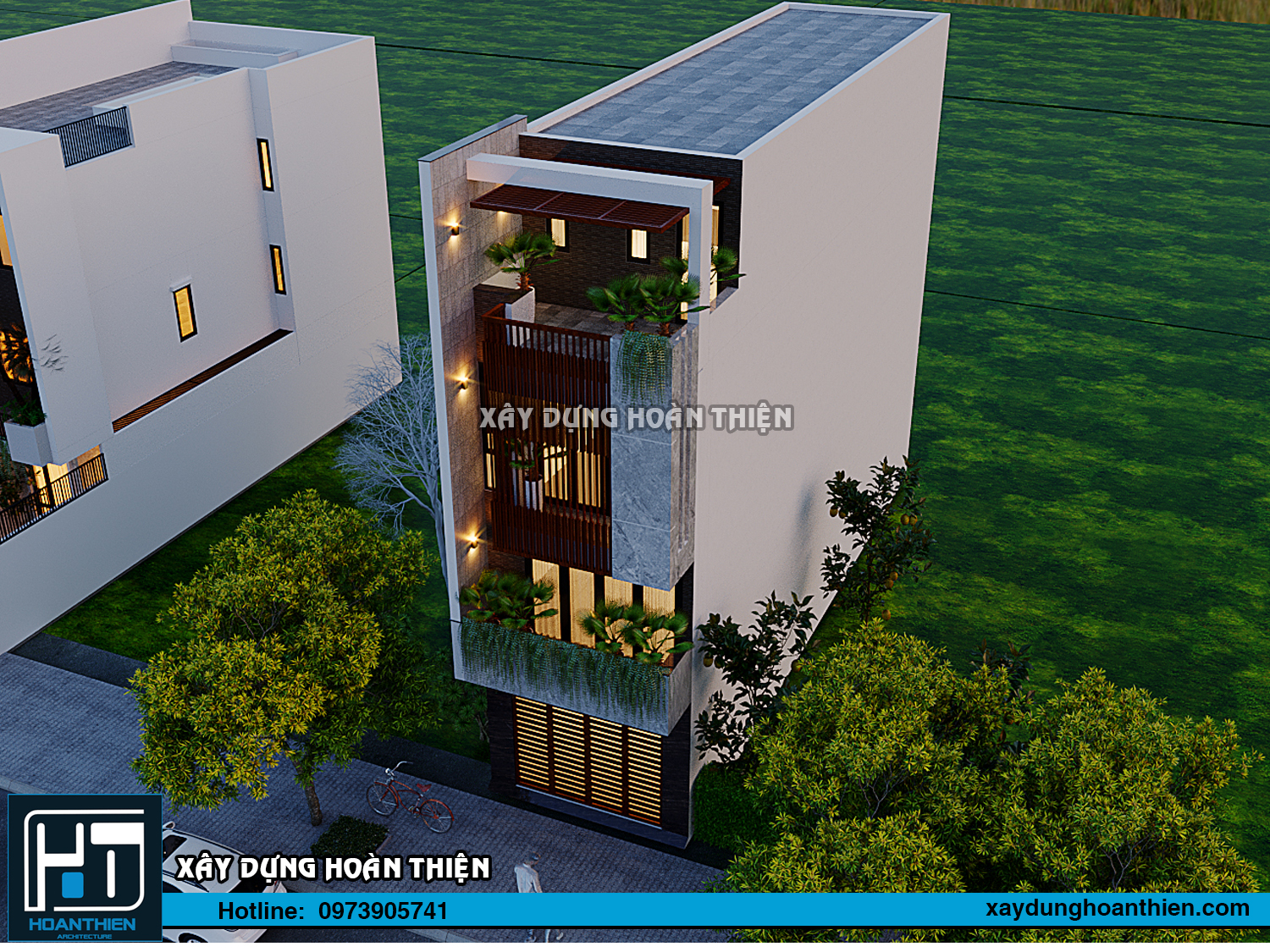 Mẫu nhà ống hiện đại 4,5 tầng diện tích 4,5x20m