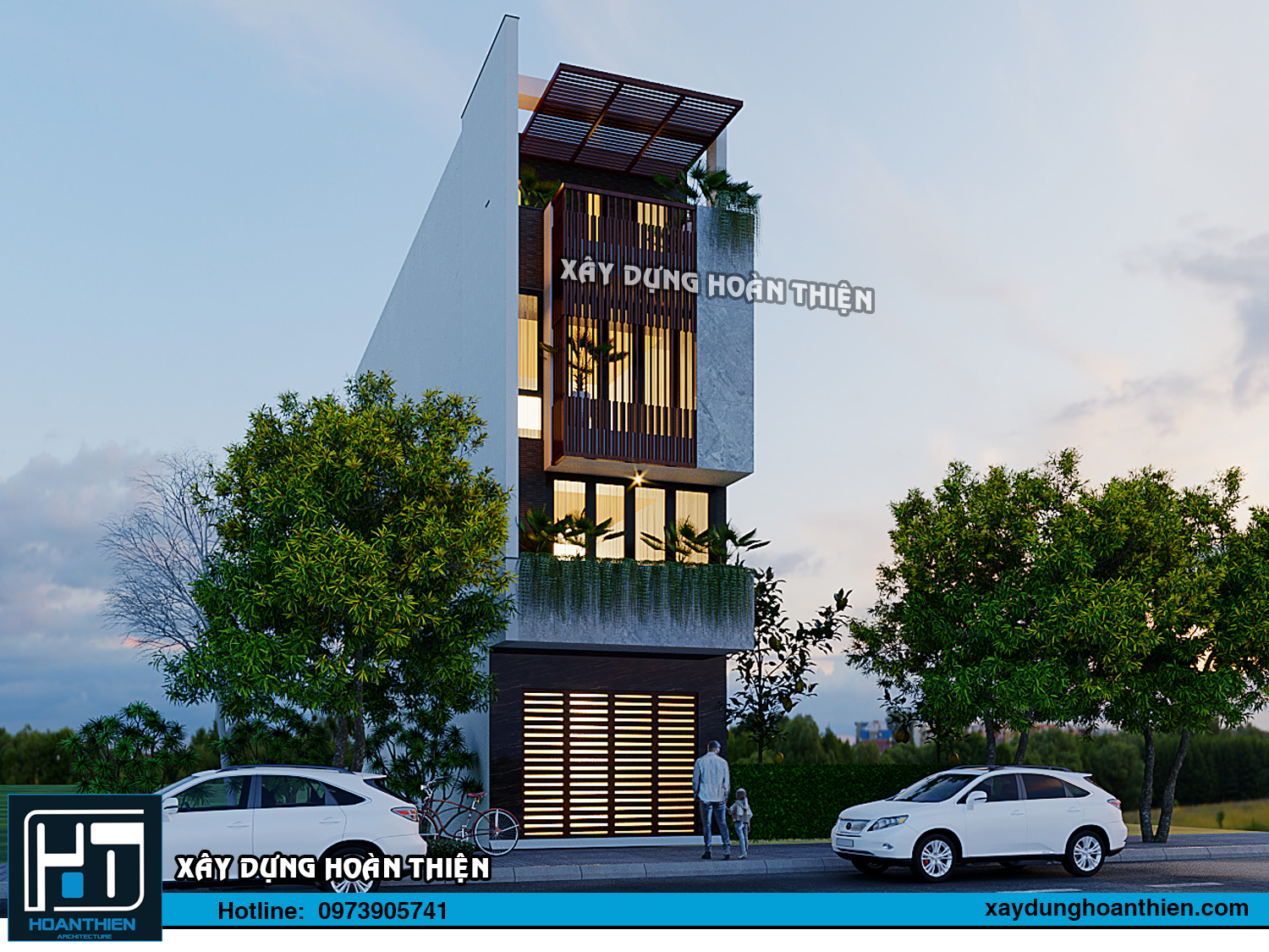 Mẫu nhà ống hiện đại 4,5 tầng diện tích 4,5x20m