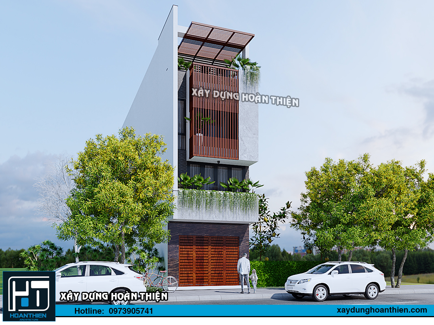 Mẫu nhà ống hiện đại 4,5 tầng diện tích 4,5x20m