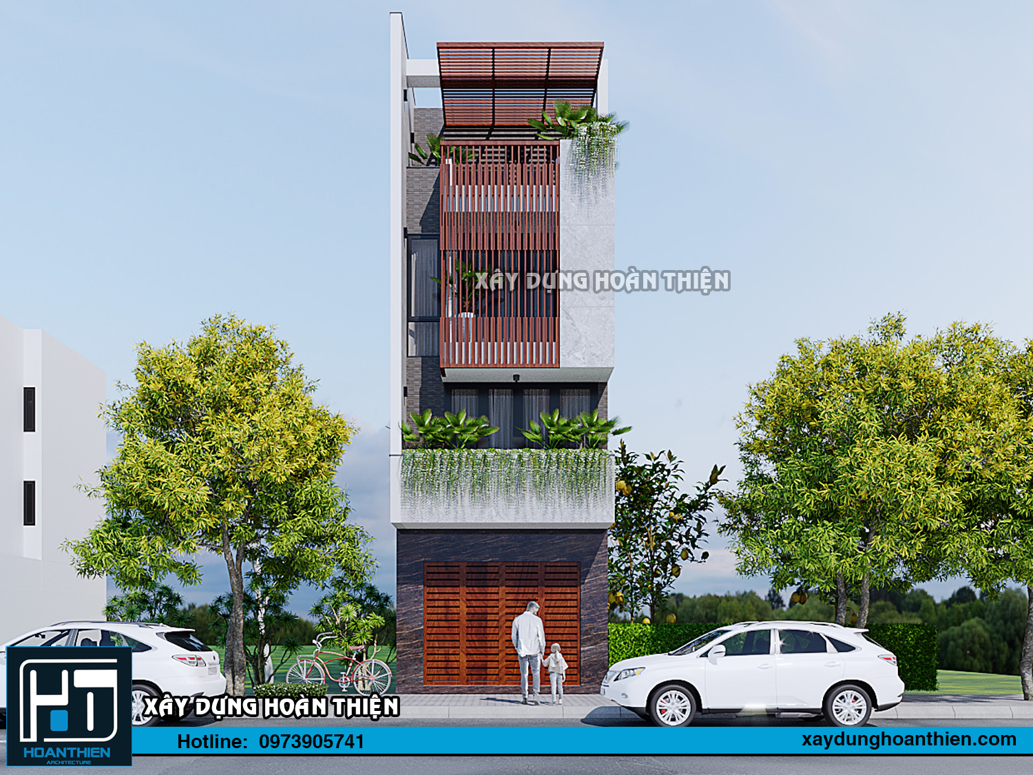 Mẫu nhà ống hiện đại 4,5 tầng diện tích 4,5x20m