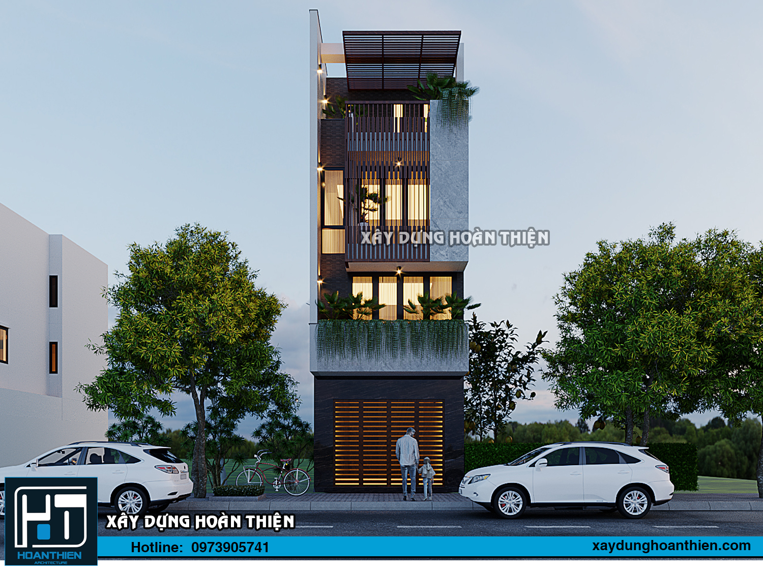 Mẫu nhà ống hiện đại 4,5 tầng diện tích 4,5x20m