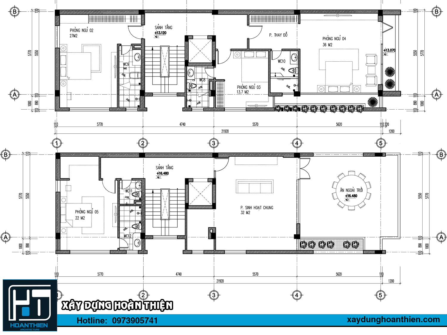 Mẫu nhà ở kết hợp văn phòng hai mặt tiền diện tích 6x26m