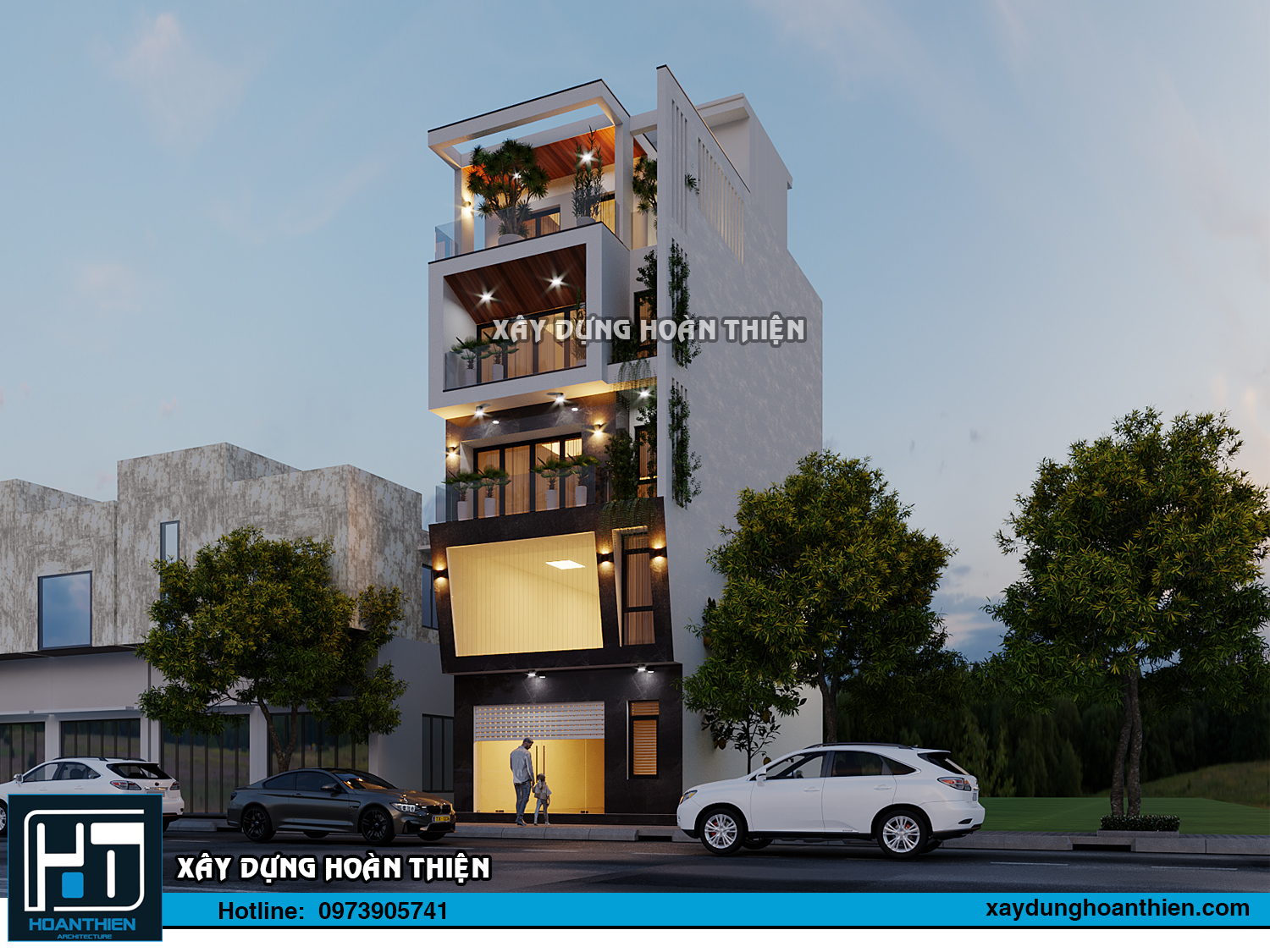 Mẫu thiết kế nhà ống 5 tầng diện tích 6x15m tại Hải Phòng