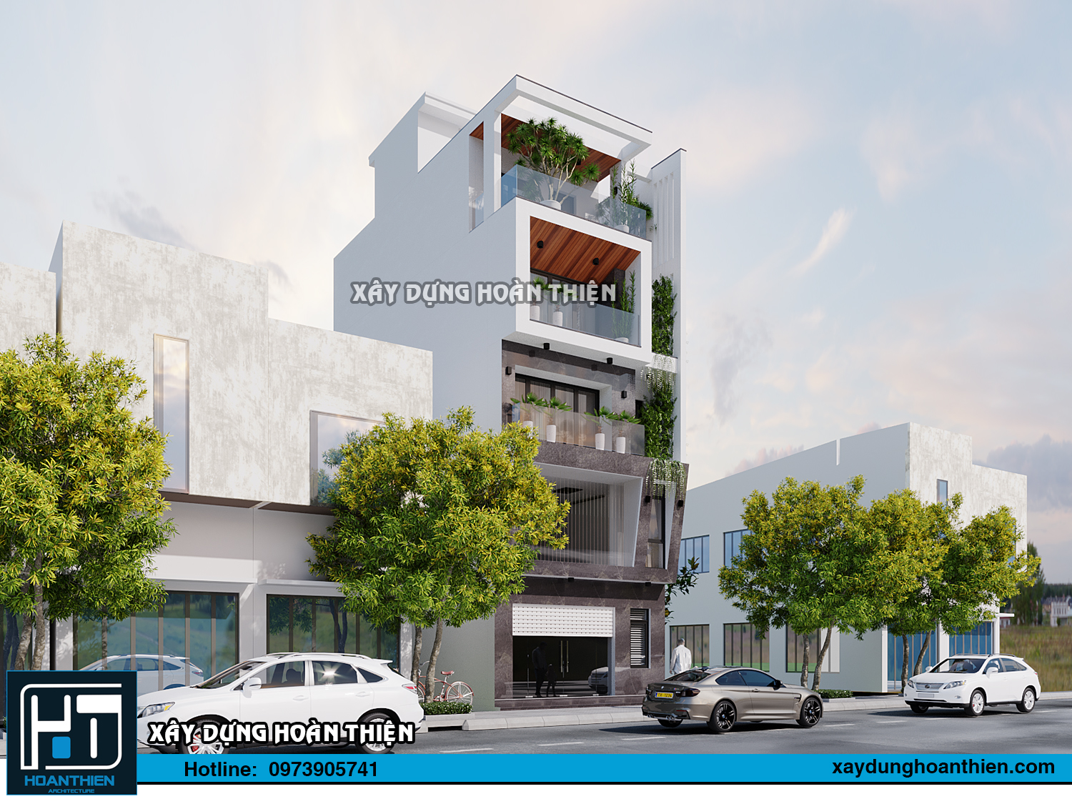 Mẫu thiết kế nhà ống 5 tầng diện tích 6x15m tại Hải Phòng