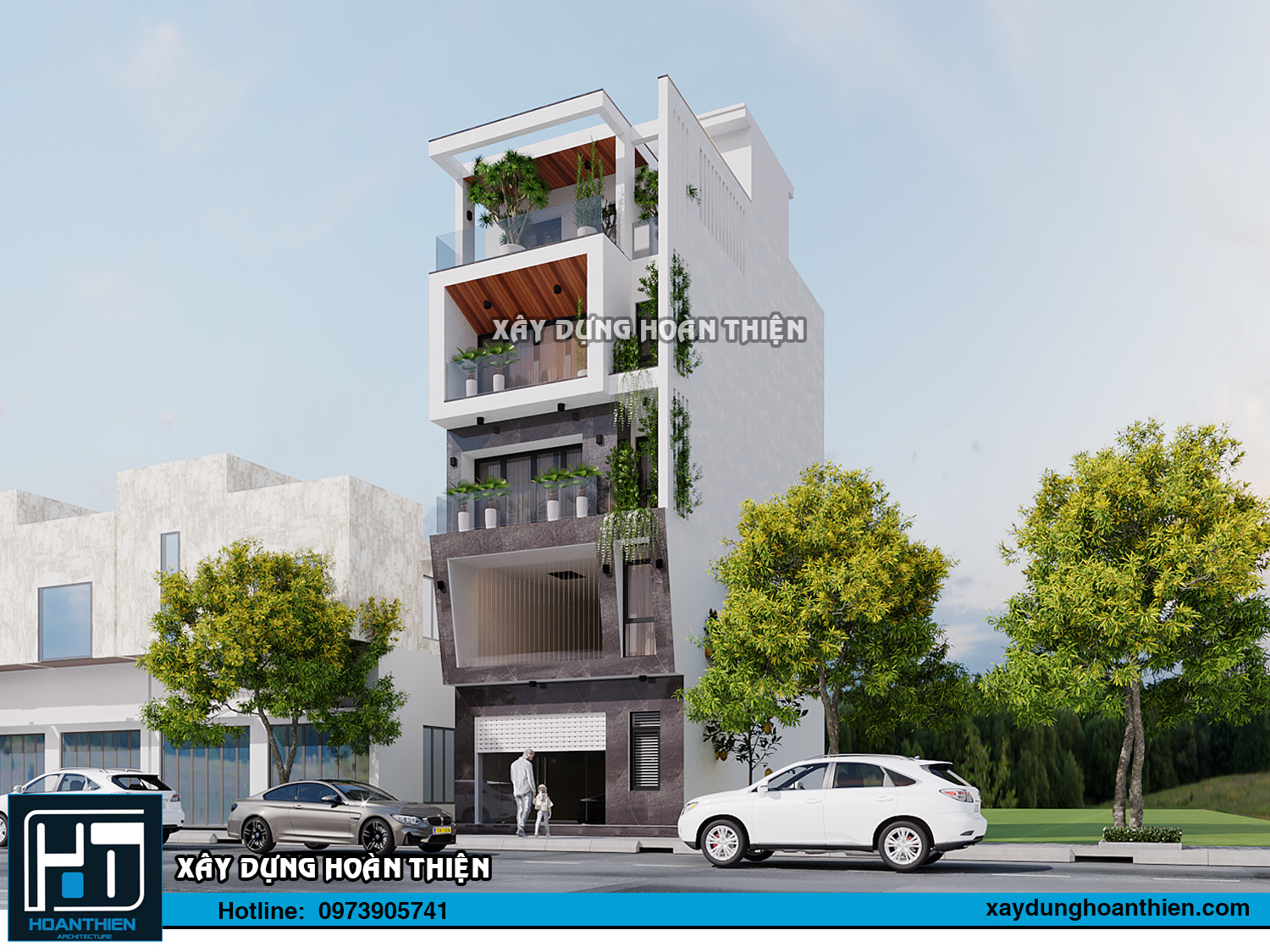Mẫu thiết kế nhà ống 5 tầng diện tích 6x15m tại Hải Phòng