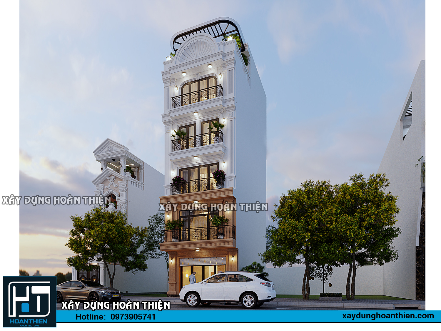 Mẫu nhà ống tân cổ điển 6 tầng mặt tiền 6m tại Hải Phòng