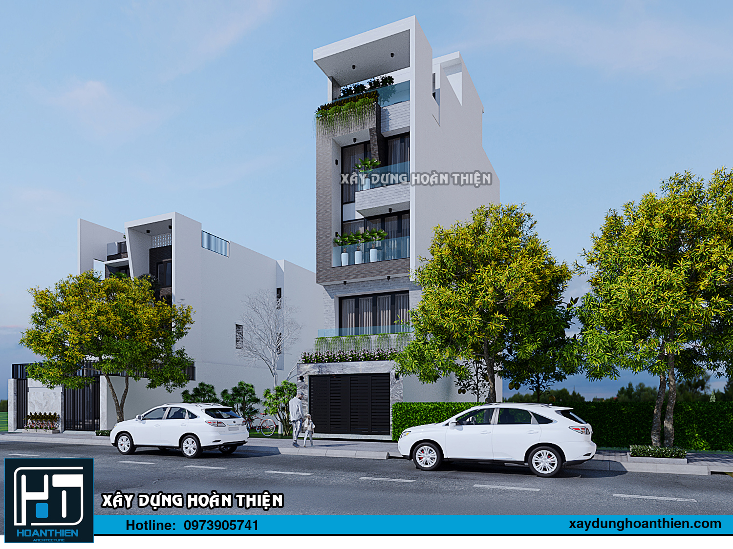 mẫu thiết kế  nhà ống 5 tầng mặt 5m tại hải phòng