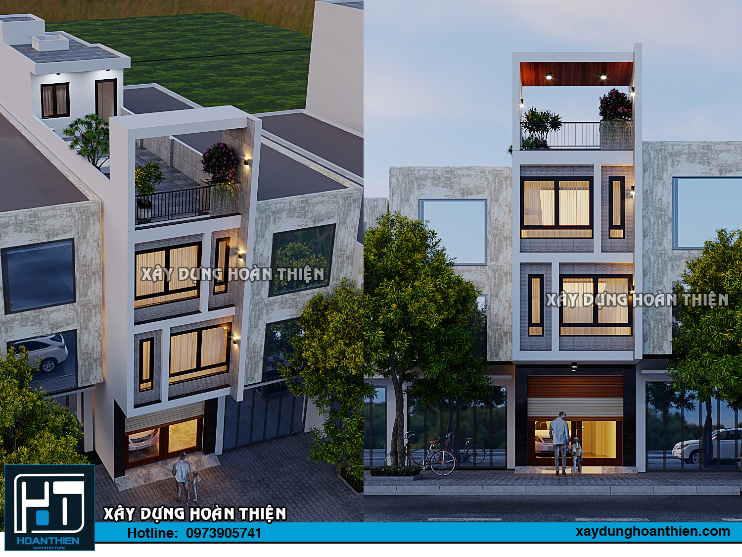 Mẫu nhà ống 4 tầng hiện đại 2024 