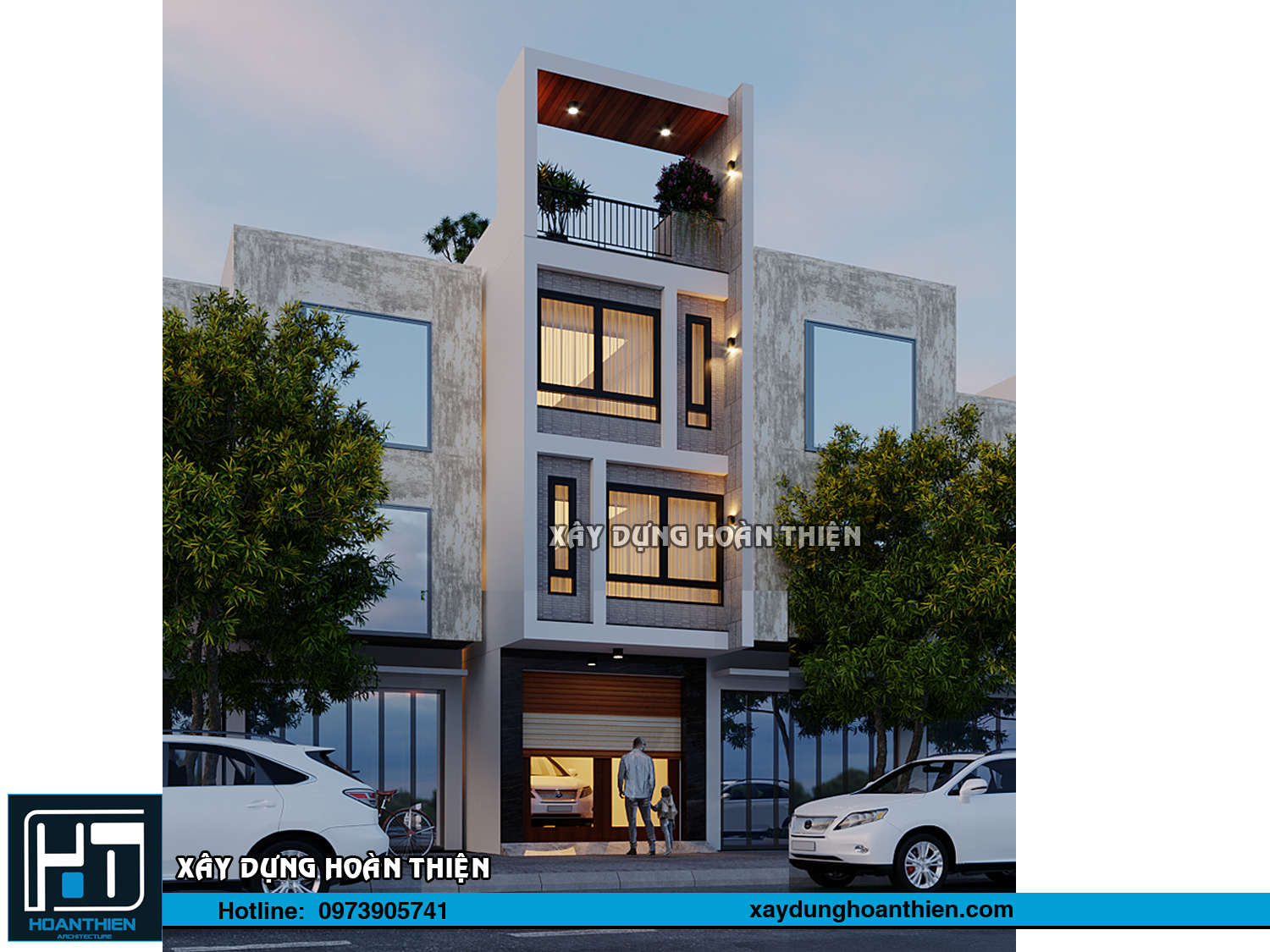 Mẫu nhà ống 4 tầng hiện đại 2024 