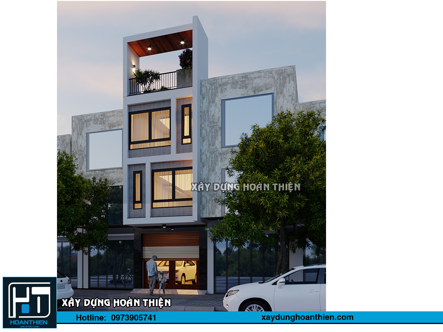 Mẫu nhà ống 4 tầng hiện đại 2024 