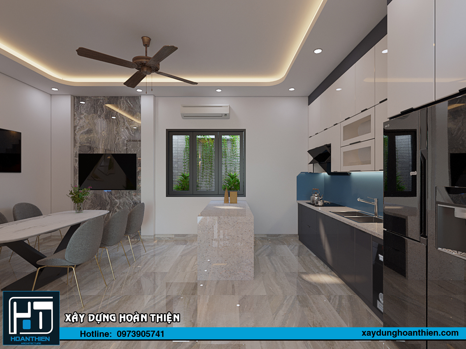 mẫu nhà ống 3 tầng tân cổ điển nở hậu
