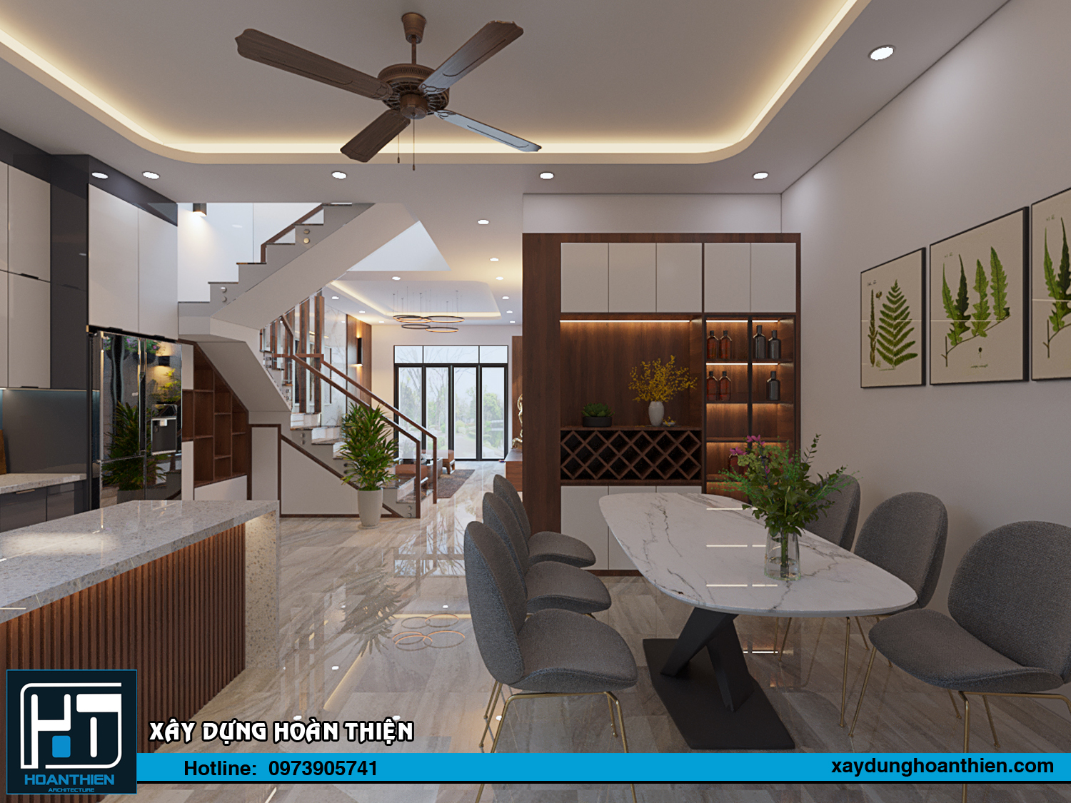 mẫu nhà ống 3 tầng tân cổ điển nở hậu
