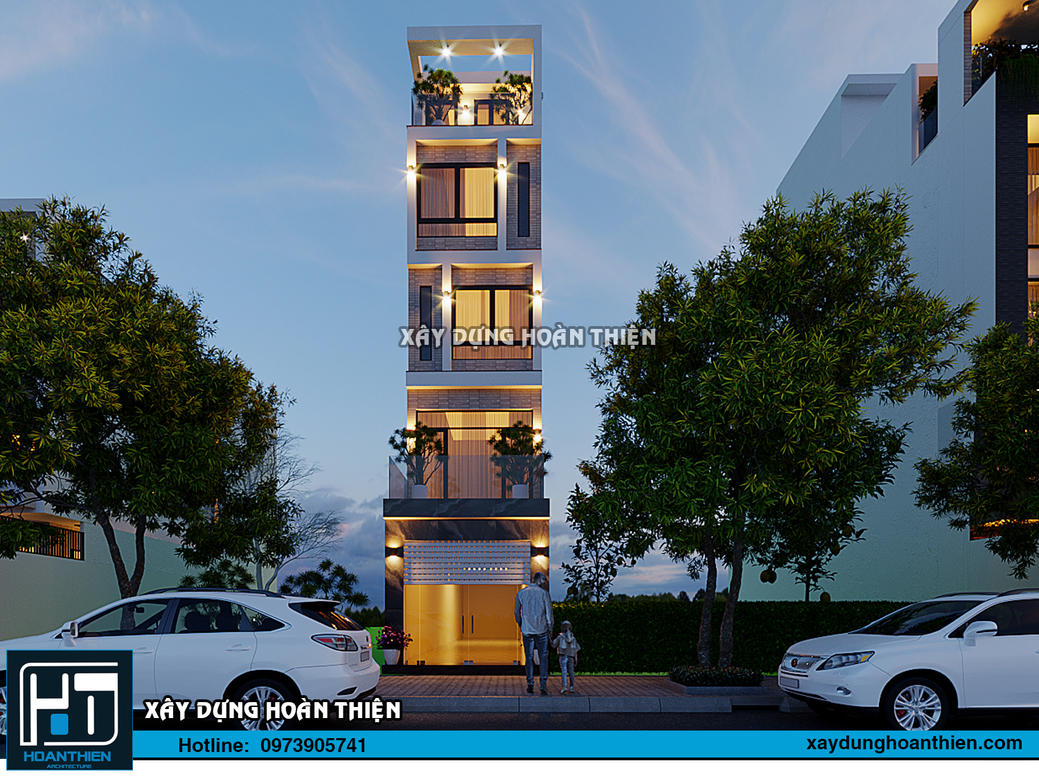 Mẫu nhà ống hiện đại 5 tầng, diện tích 4x20m tại Hải Phòng