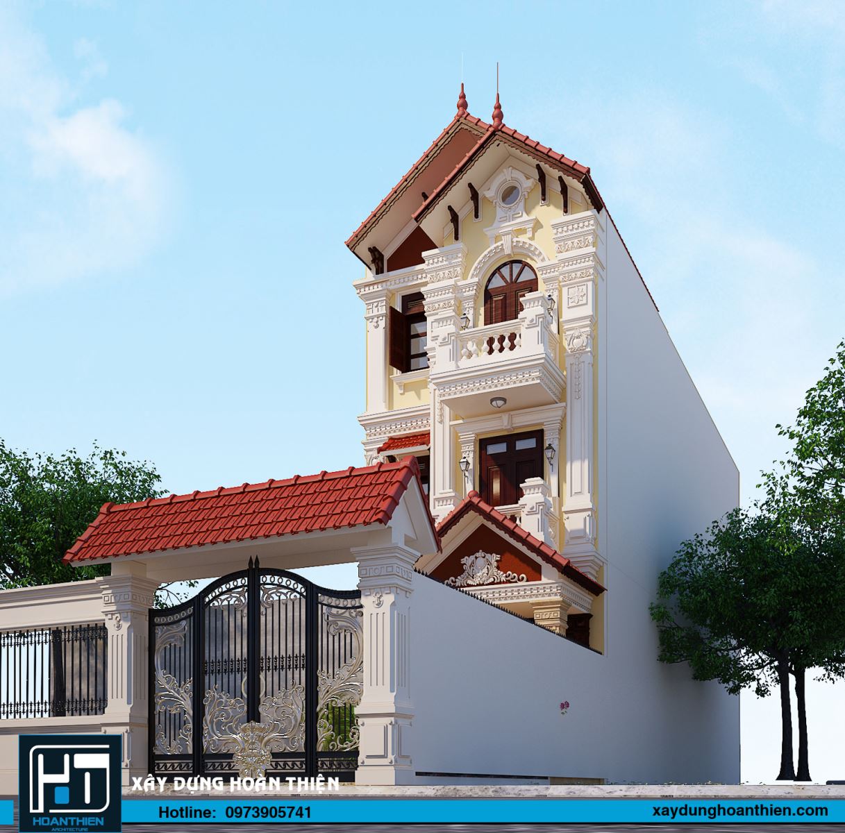 nhà phố 3 tầng tân cổ điển