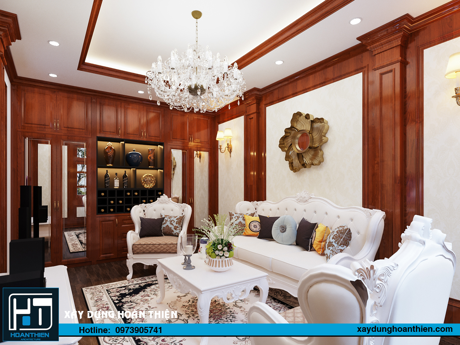 nội thất nhà phố 3 tầng tân cổ điển