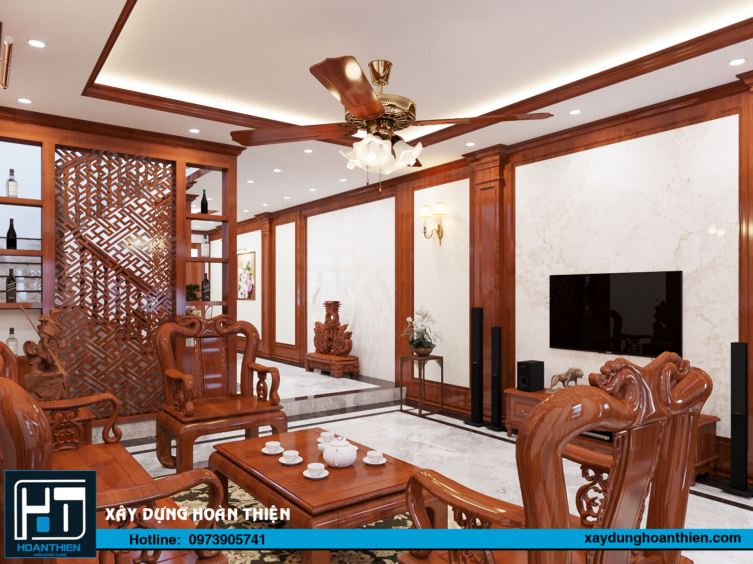 nội thất nhà phố 3 tầng tân cổ điển