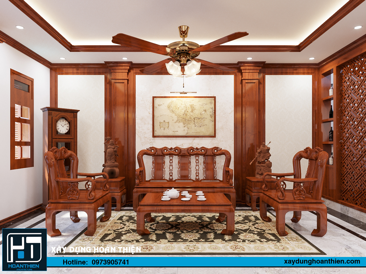 nội thất nhà phố 3 tầng tân cổ điển