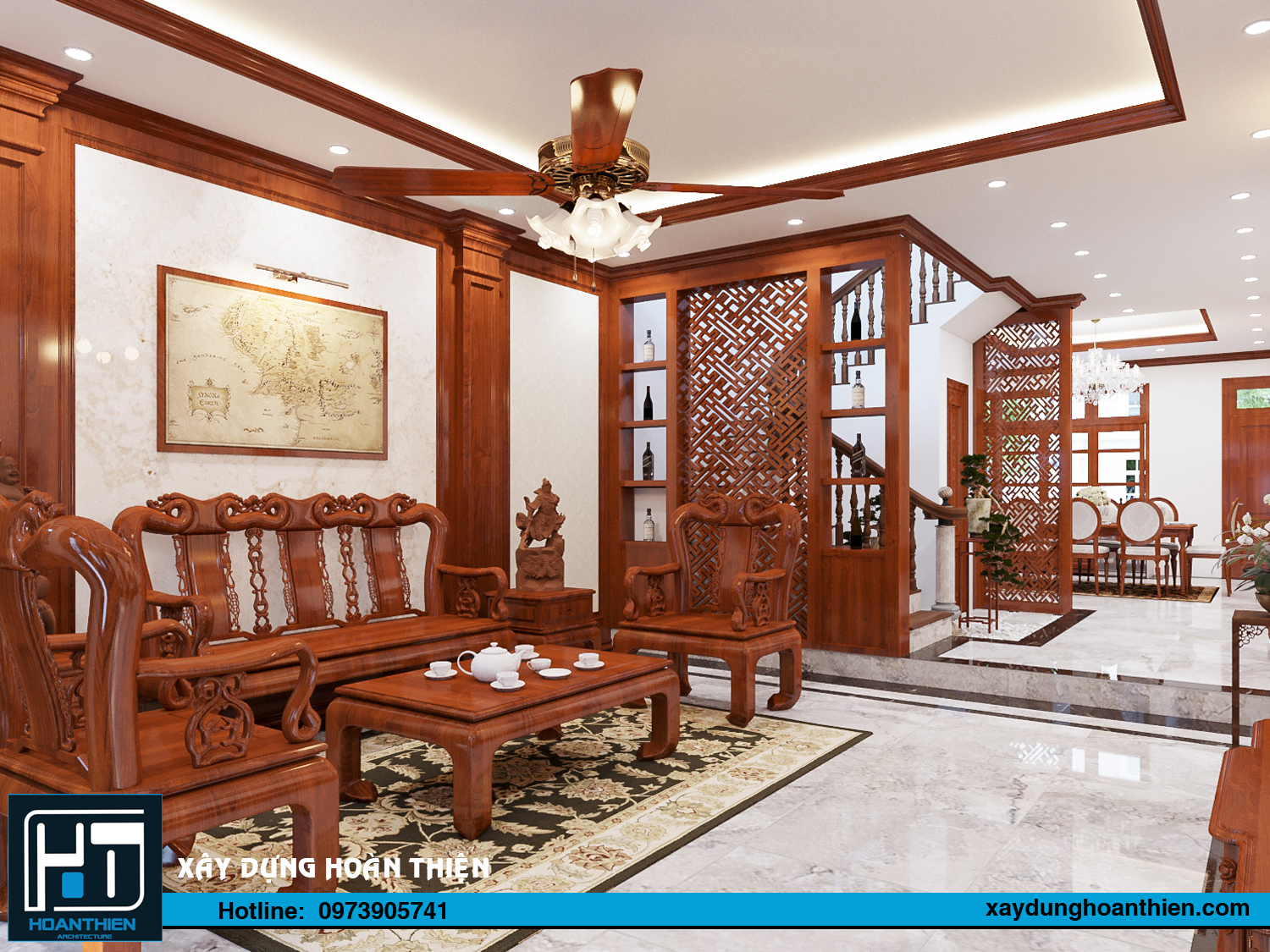 nội thất nhà phố 3 tầng tân cổ điển