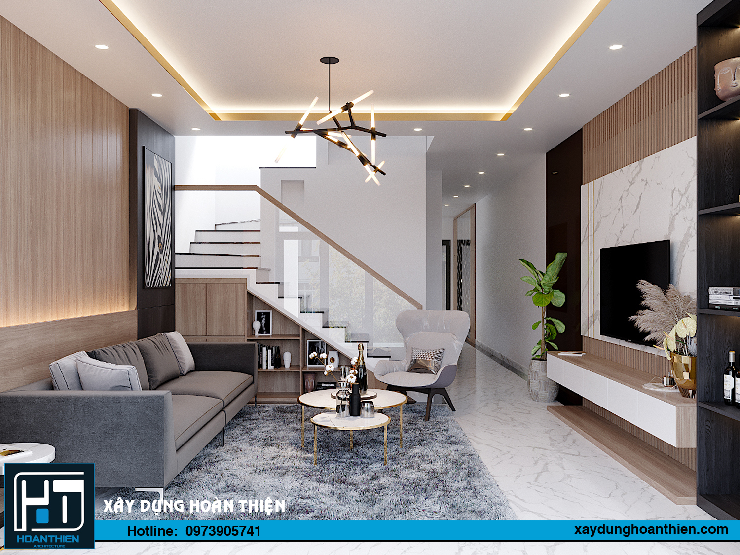 nội thất nhà phố hiện đại 3 tầng