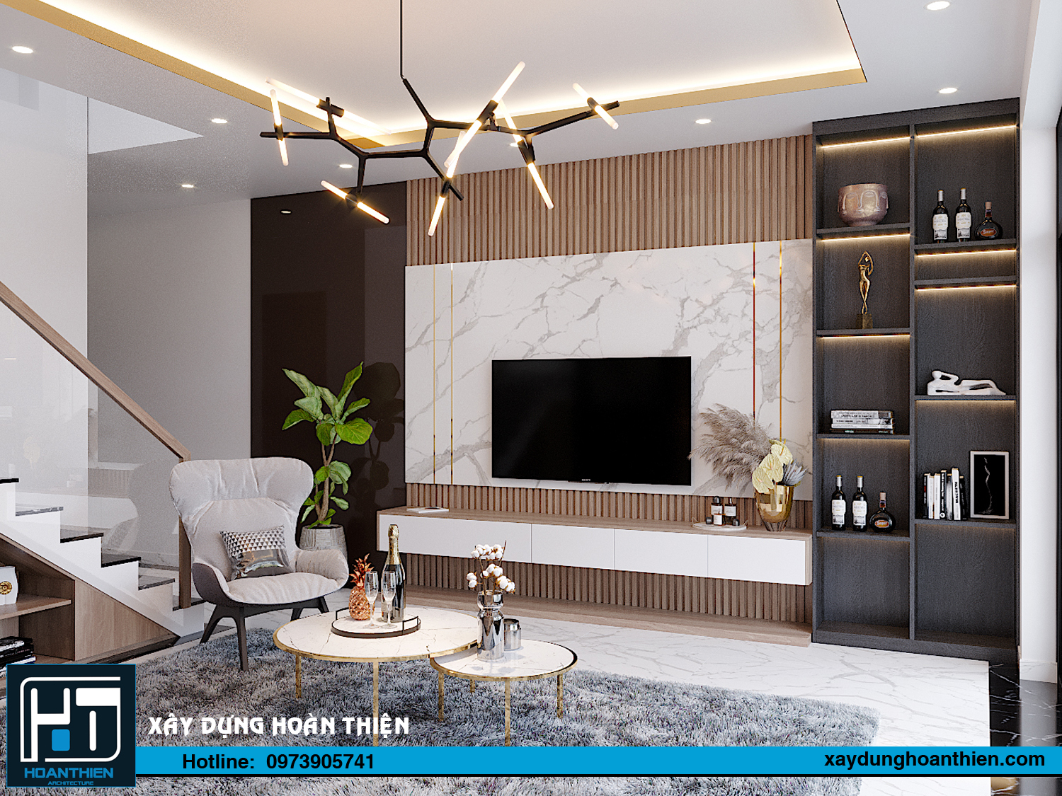 nội thất nhà phố hiện đại 3 tầng