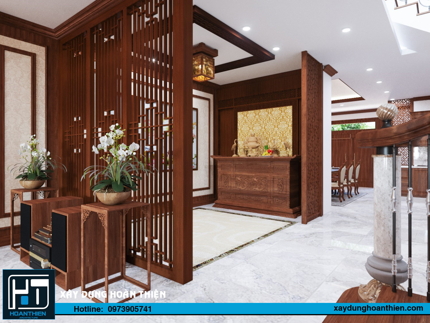 nội thất nhà phố tân cổ điển 3 tầng