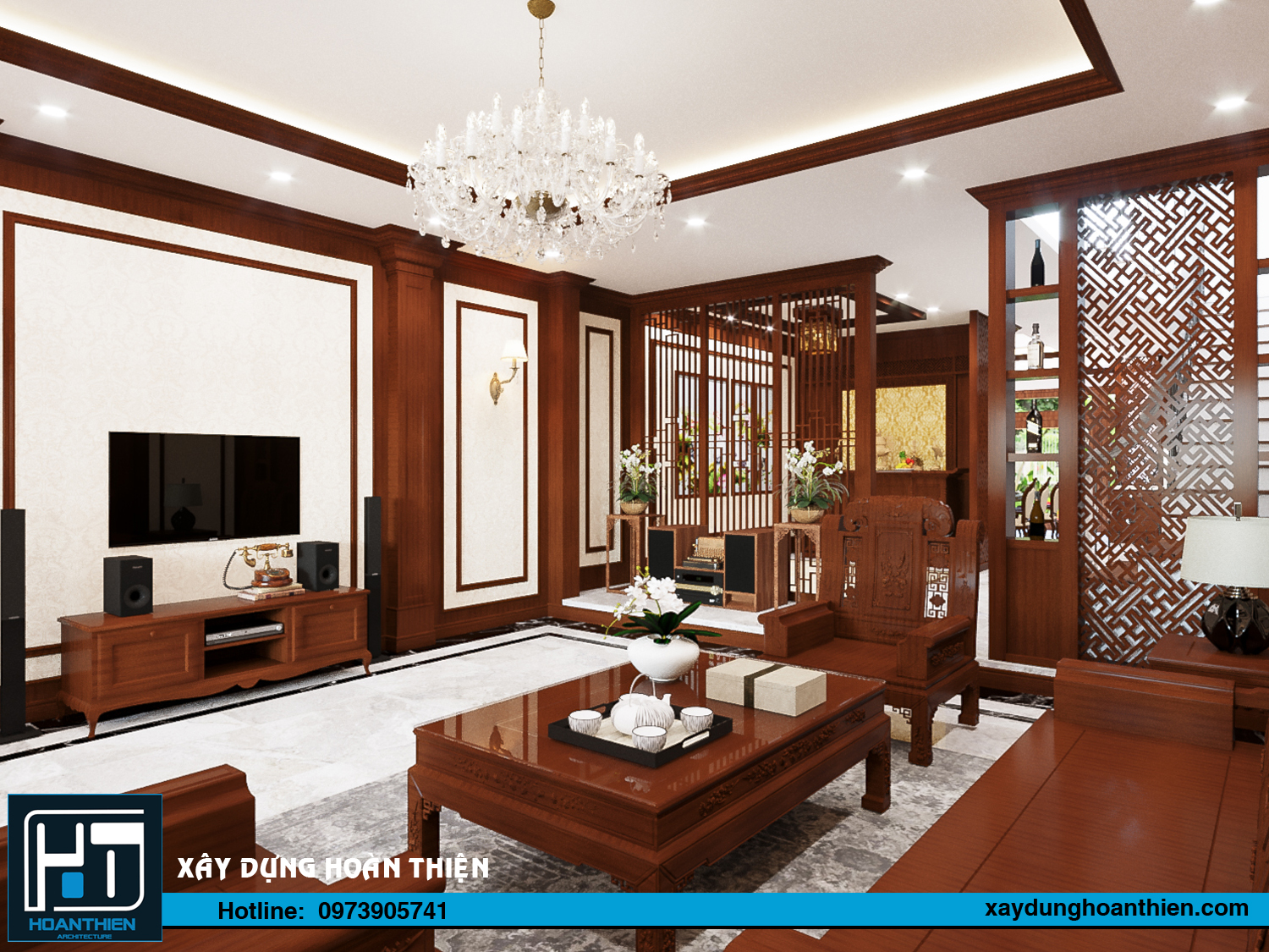 nội thất nhà phố tân cổ điển 3 tầng