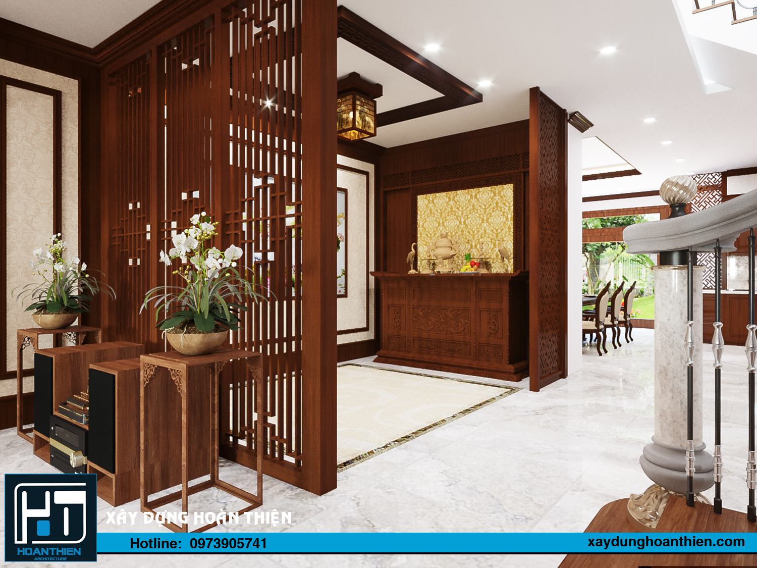 nội thất nhà phố tân cổ điển 3 tầng