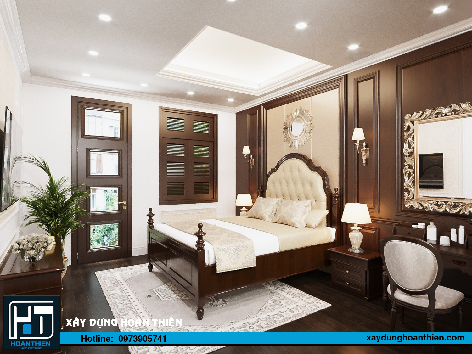 nội thất nhà phố tân cổ điển 3 tầng