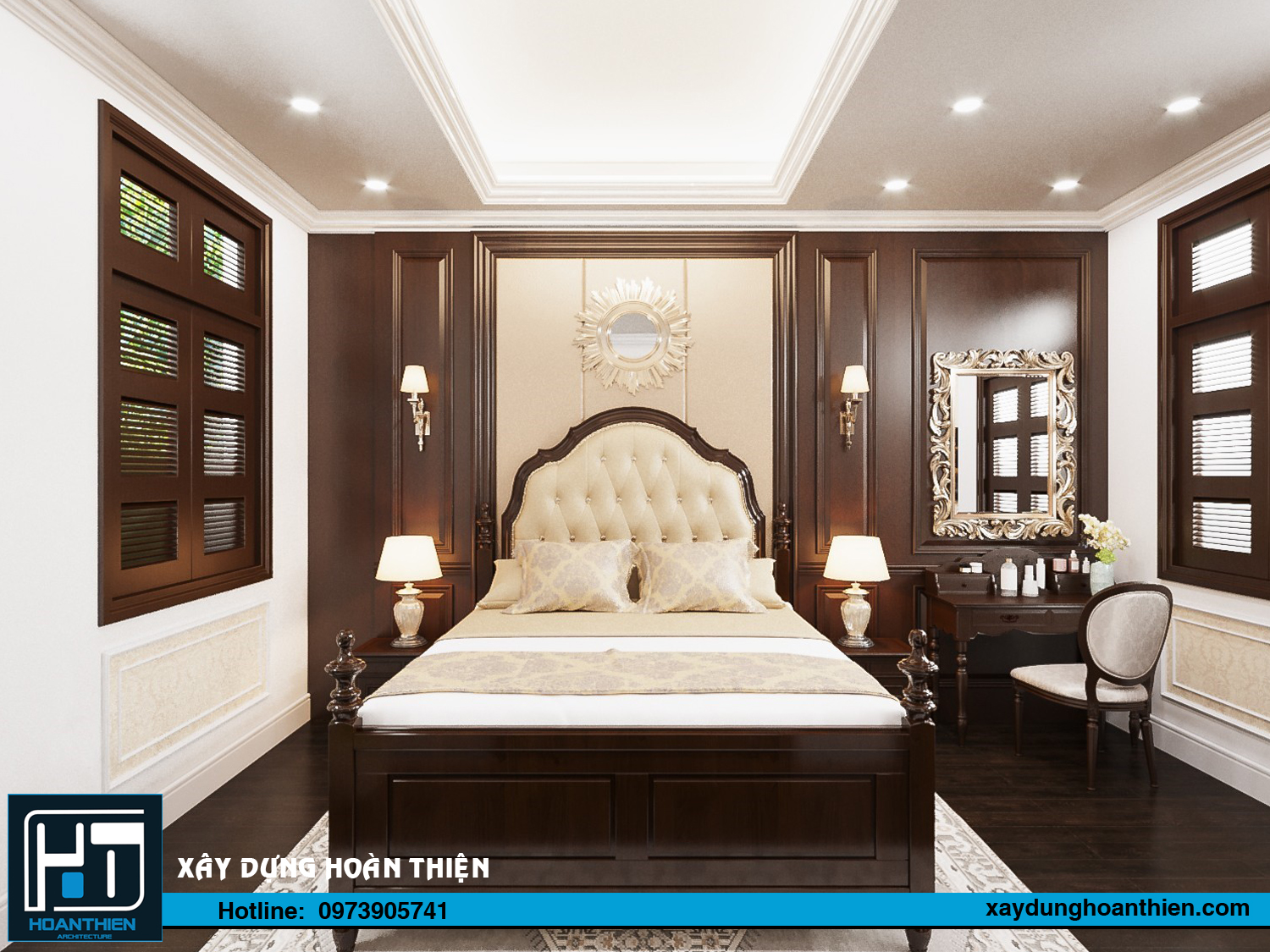 nội thất nhà phố tân cổ điển 3 tầng