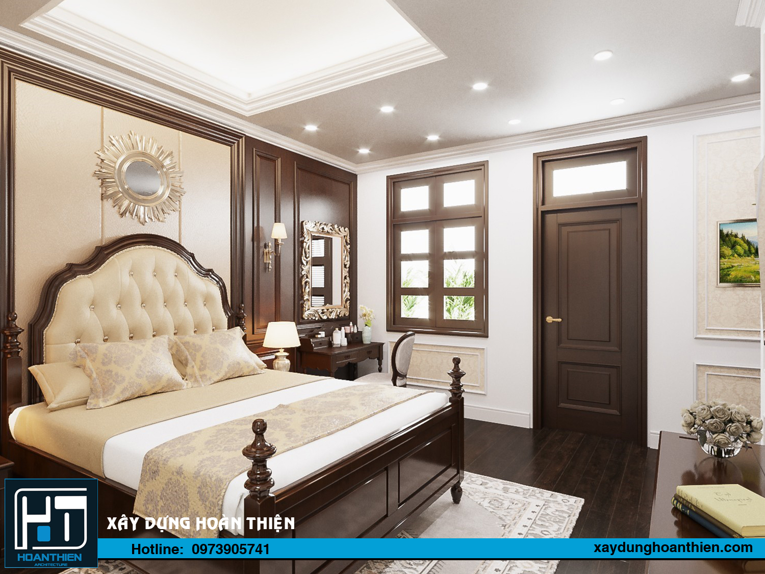 nội thất nhà phố tân cổ điển 3 tầng