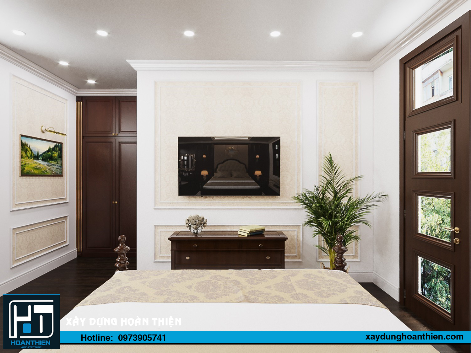 nội thất nhà phố tân cổ điển 3 tầng