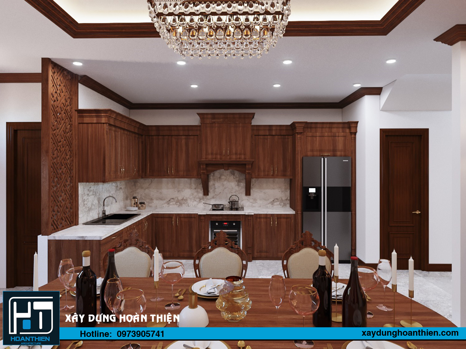 nội thất nhà phố tân cổ điển 3 tầng