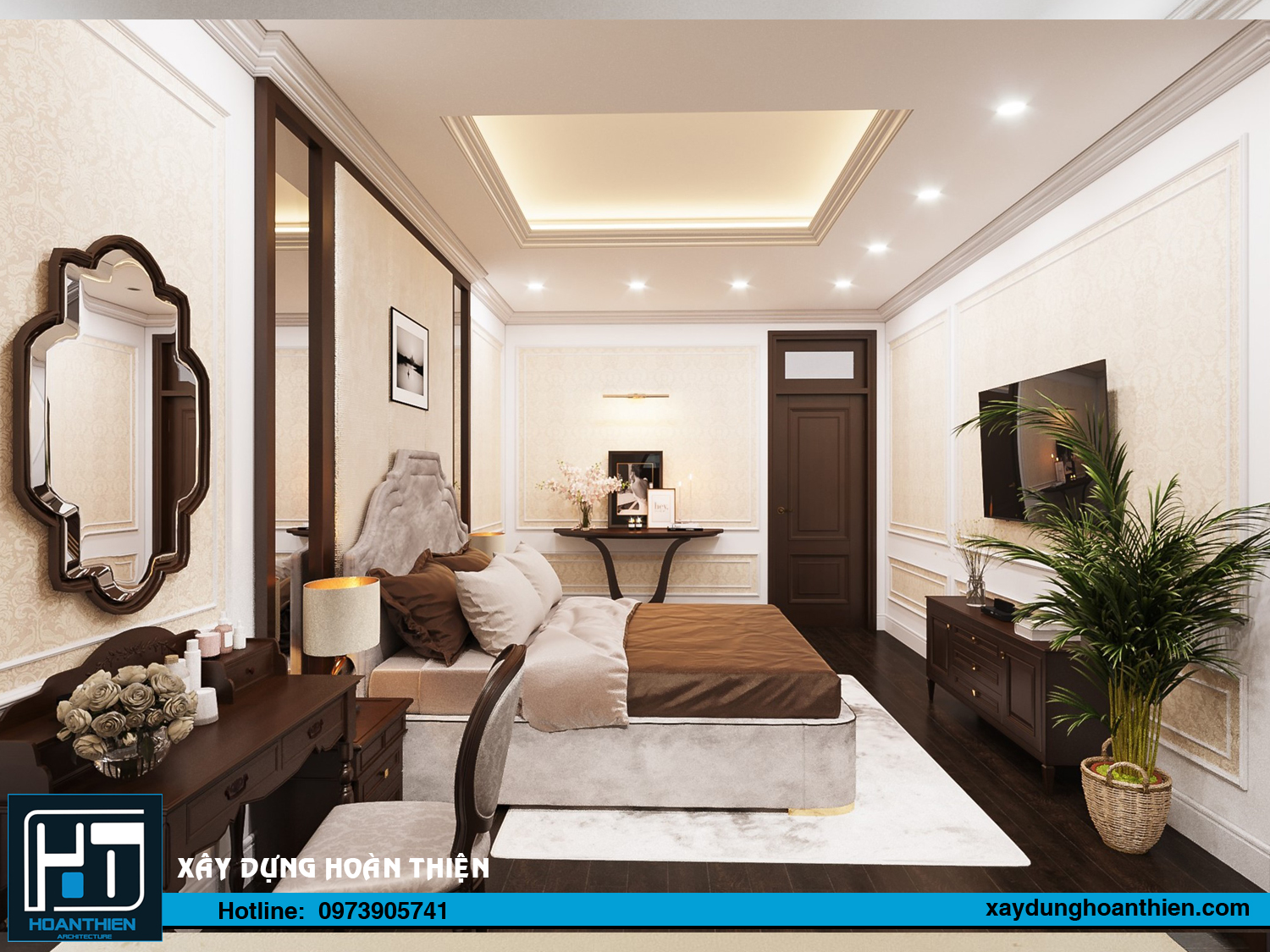 nội thất nhà phố tân cổ điển 3 tầng