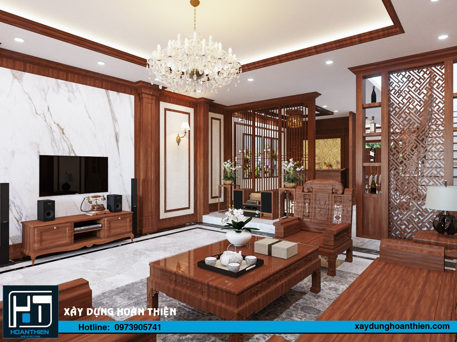 nội thất nhà phố tân cổ điển 3 tầng