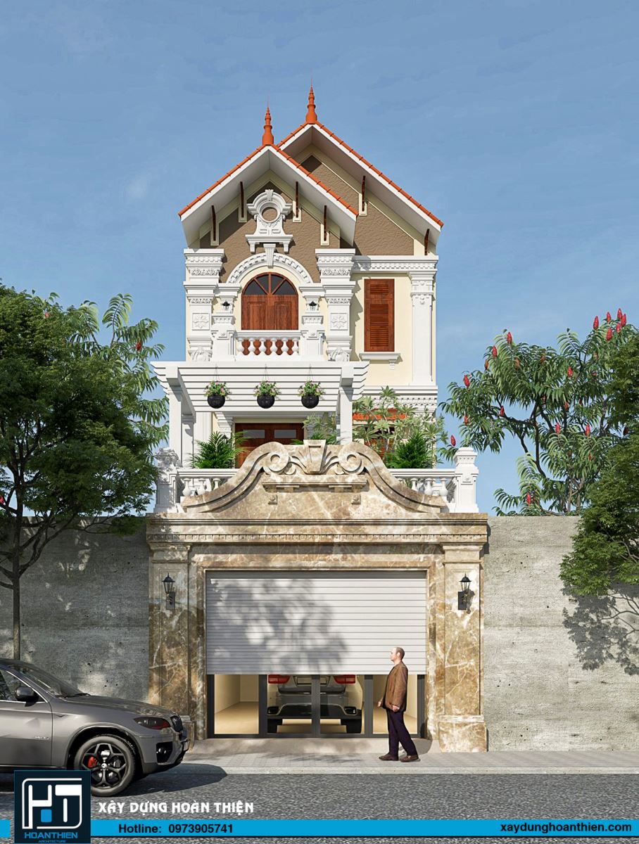 nhà phố tân cổ điển 3 tầng