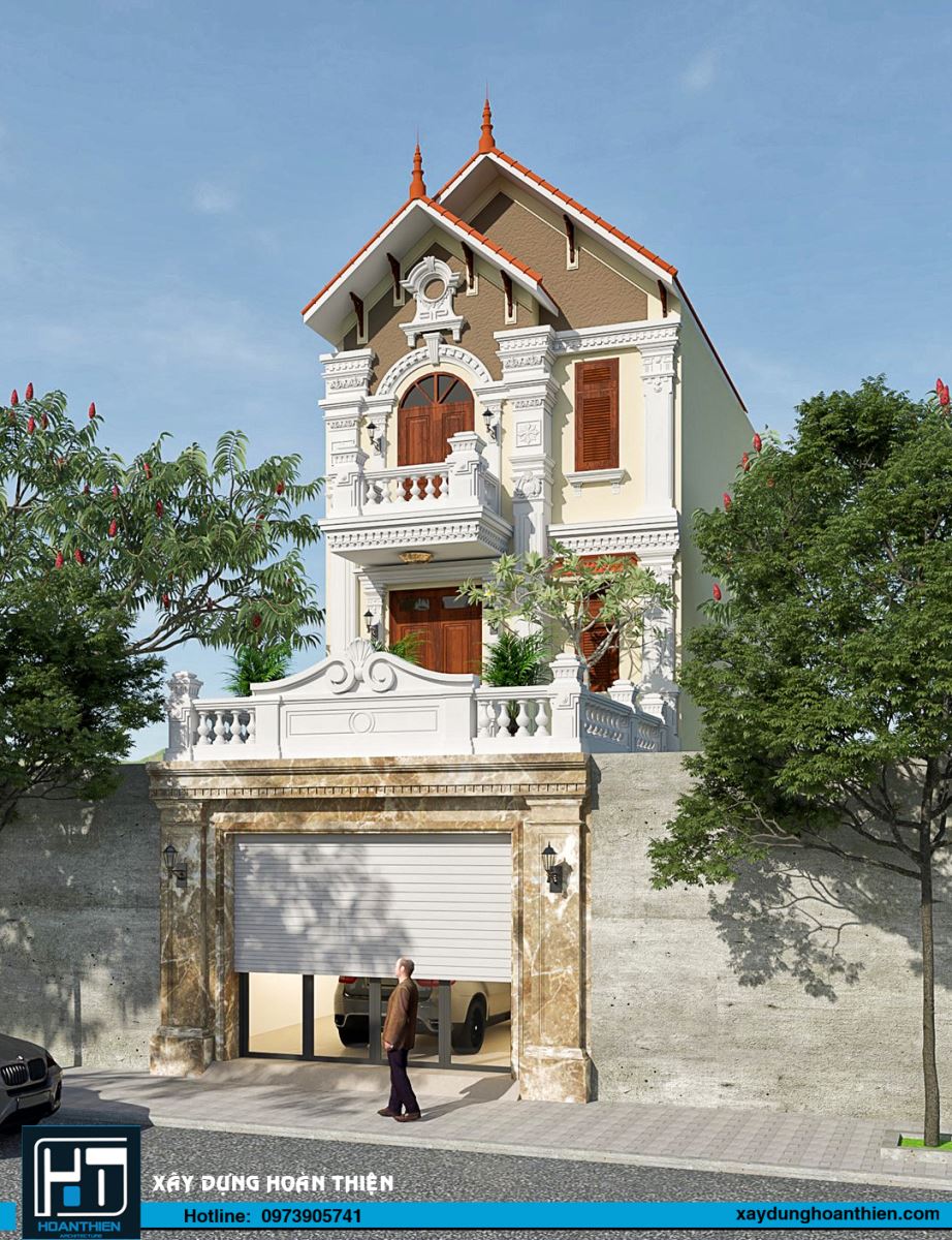 nhà phố tân cổ điển 3 tầng