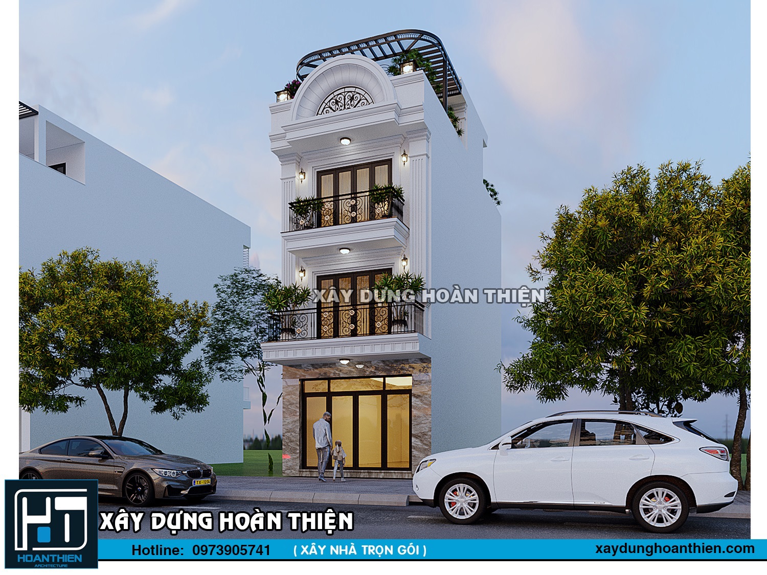 xây nhà trọn gói 4 tầng tân cổ điển tại hải phòng