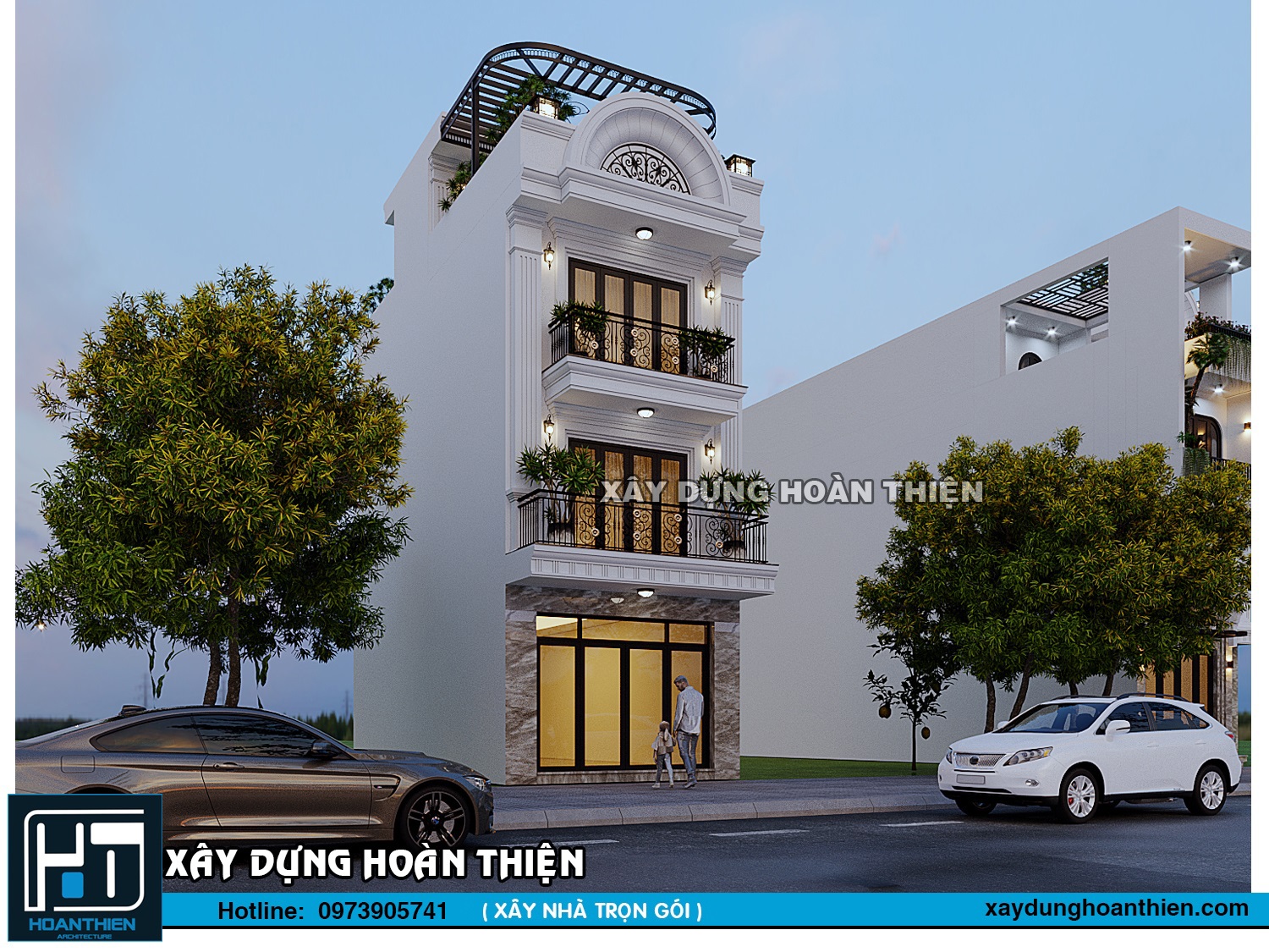 xây nhà trọn gói 4 tầng tân cổ điển tại hải phòng