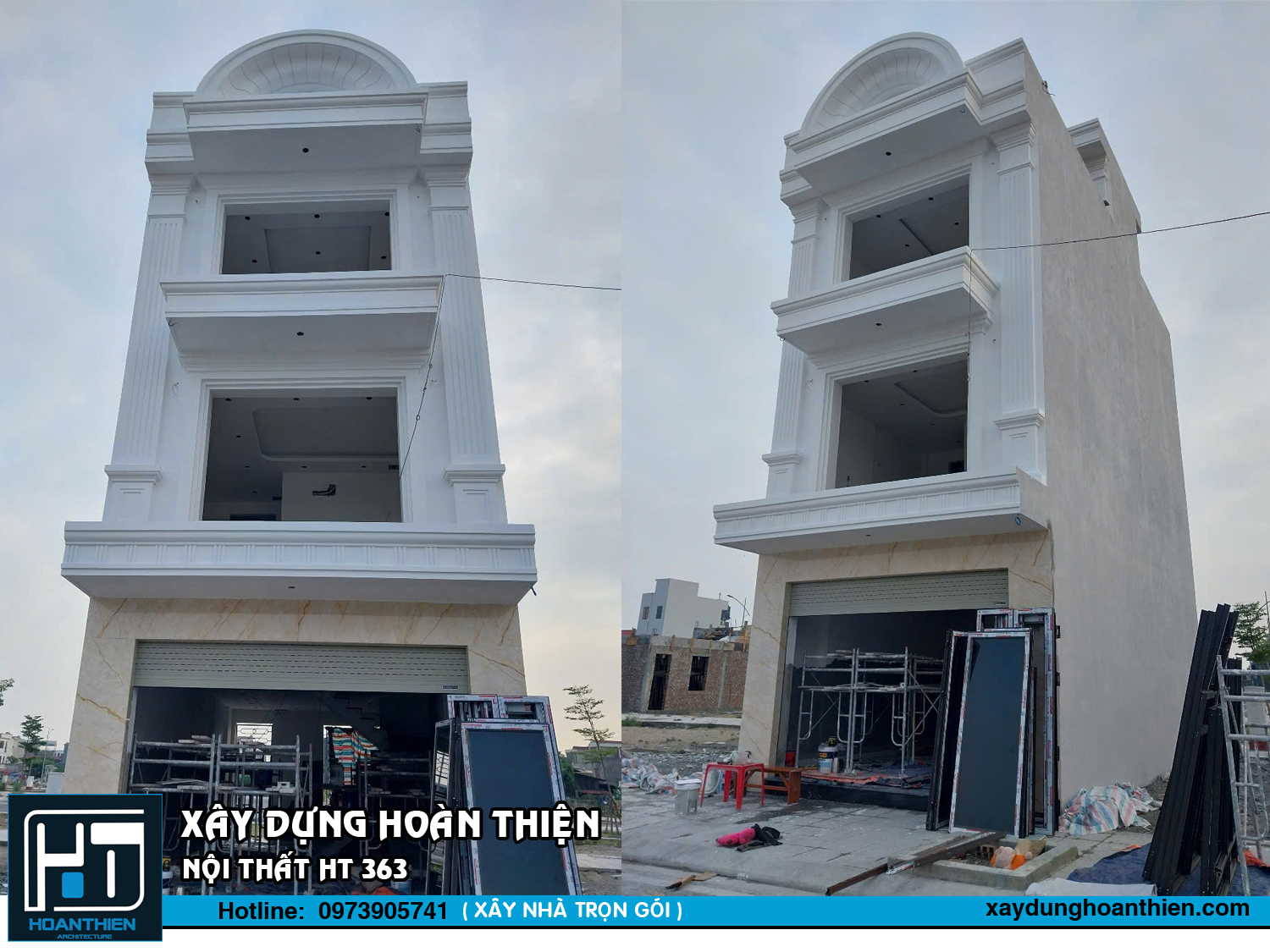 xây nhà trọn gói 4 tầng tân cổ điển tại hải phòng