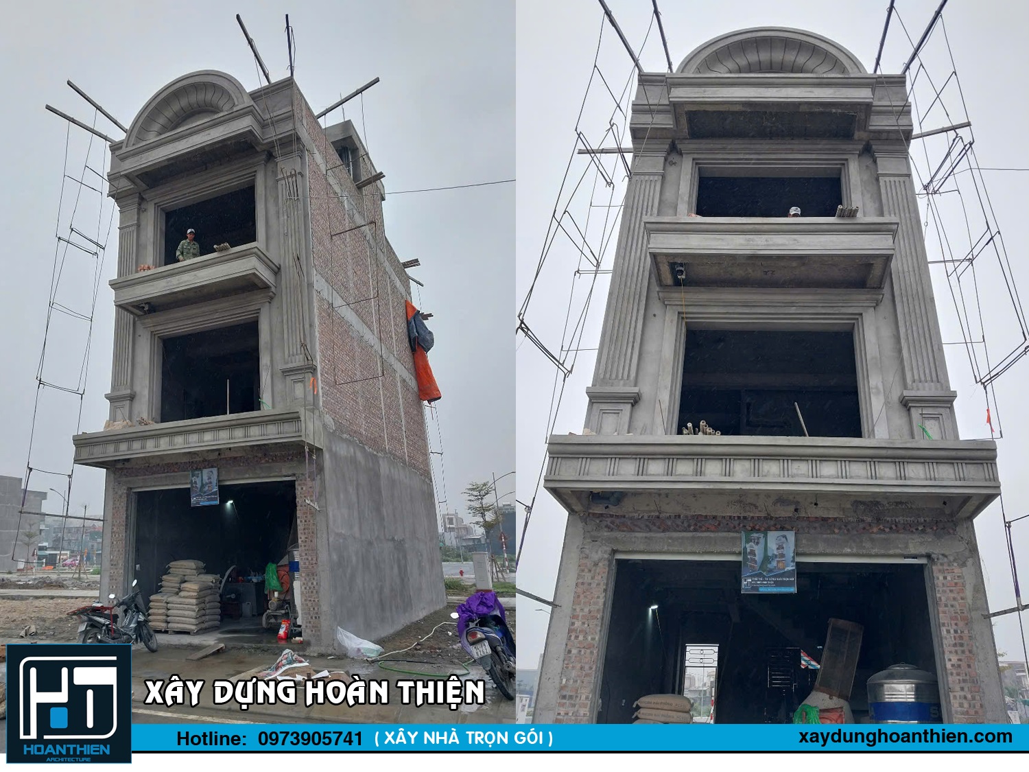 xây nhà trọn gói 4 tầng tân cổ điển tại hải phòng