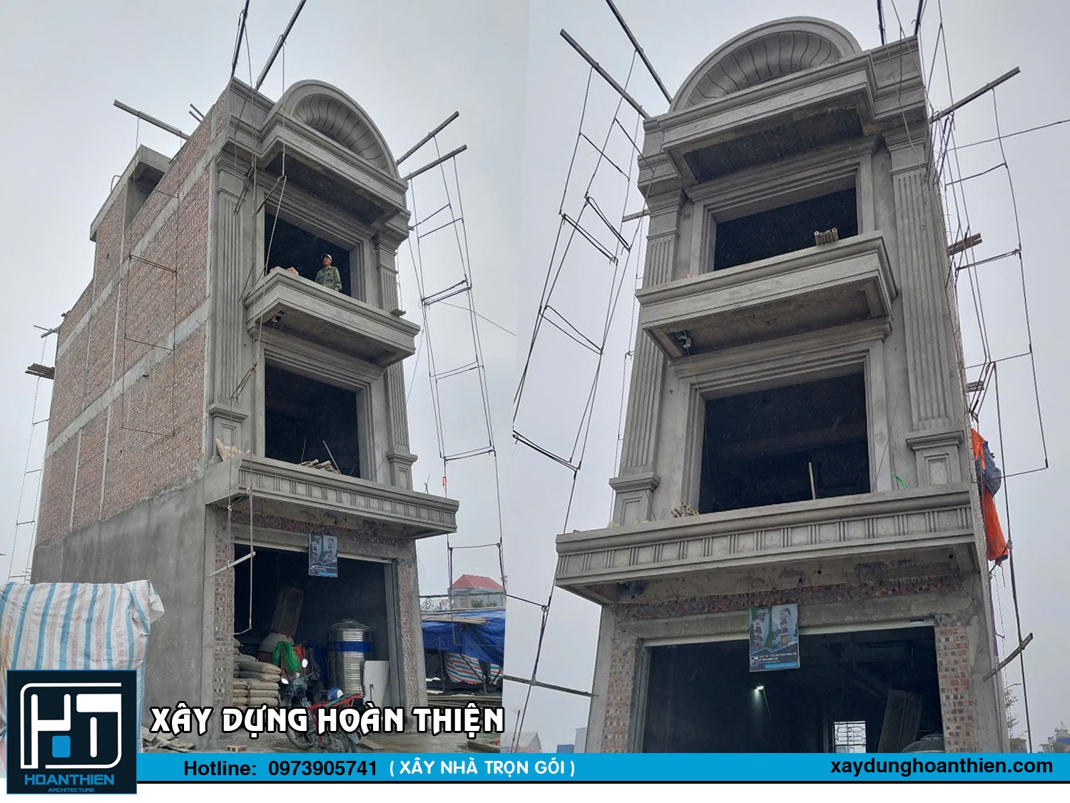 xây nhà trọn gói 4 tầng tân cổ điển tại hải phòng
