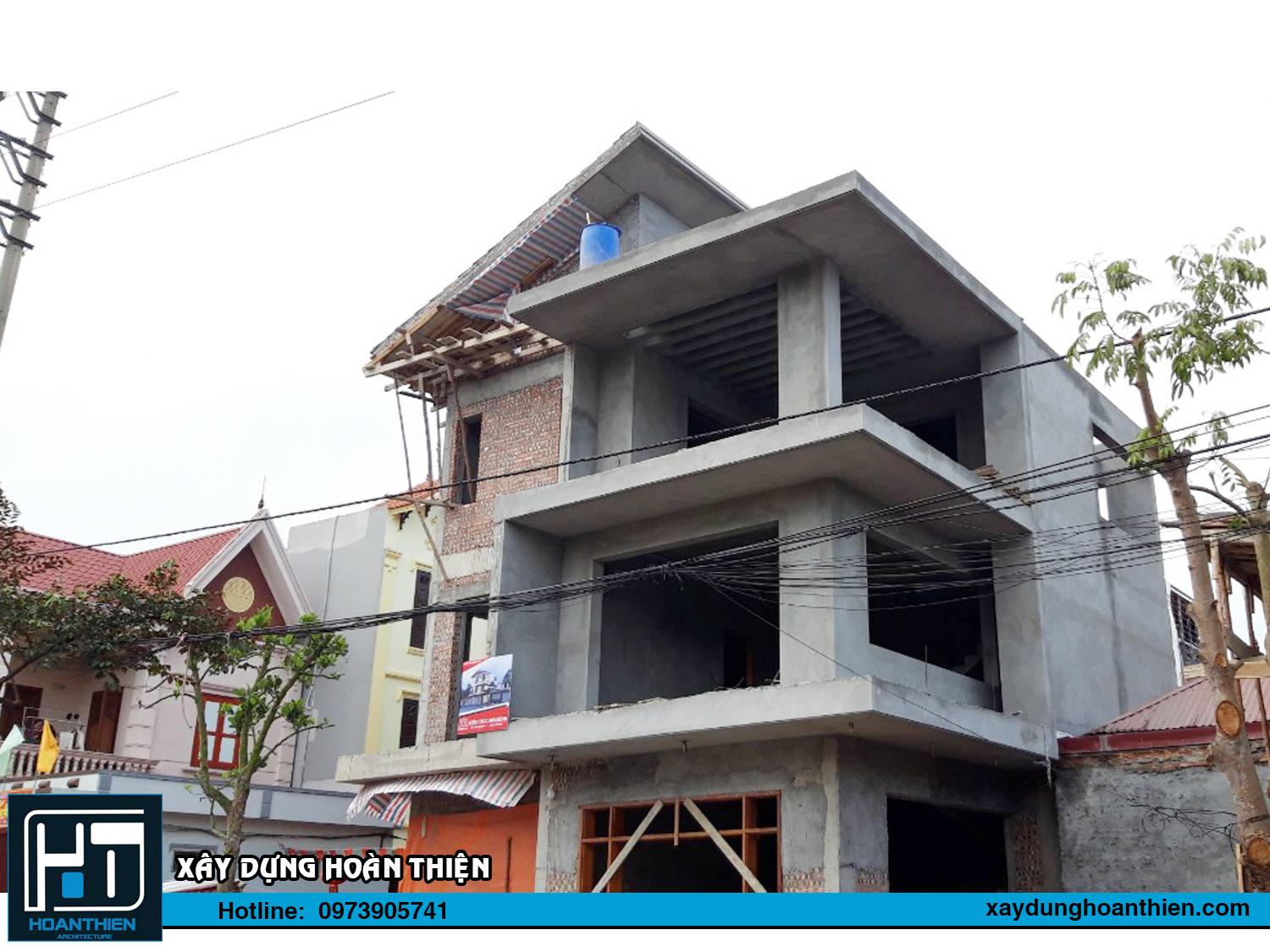 Xây nhà trọn gói biệt thự hiện đại 3 tầng tại hải phòng