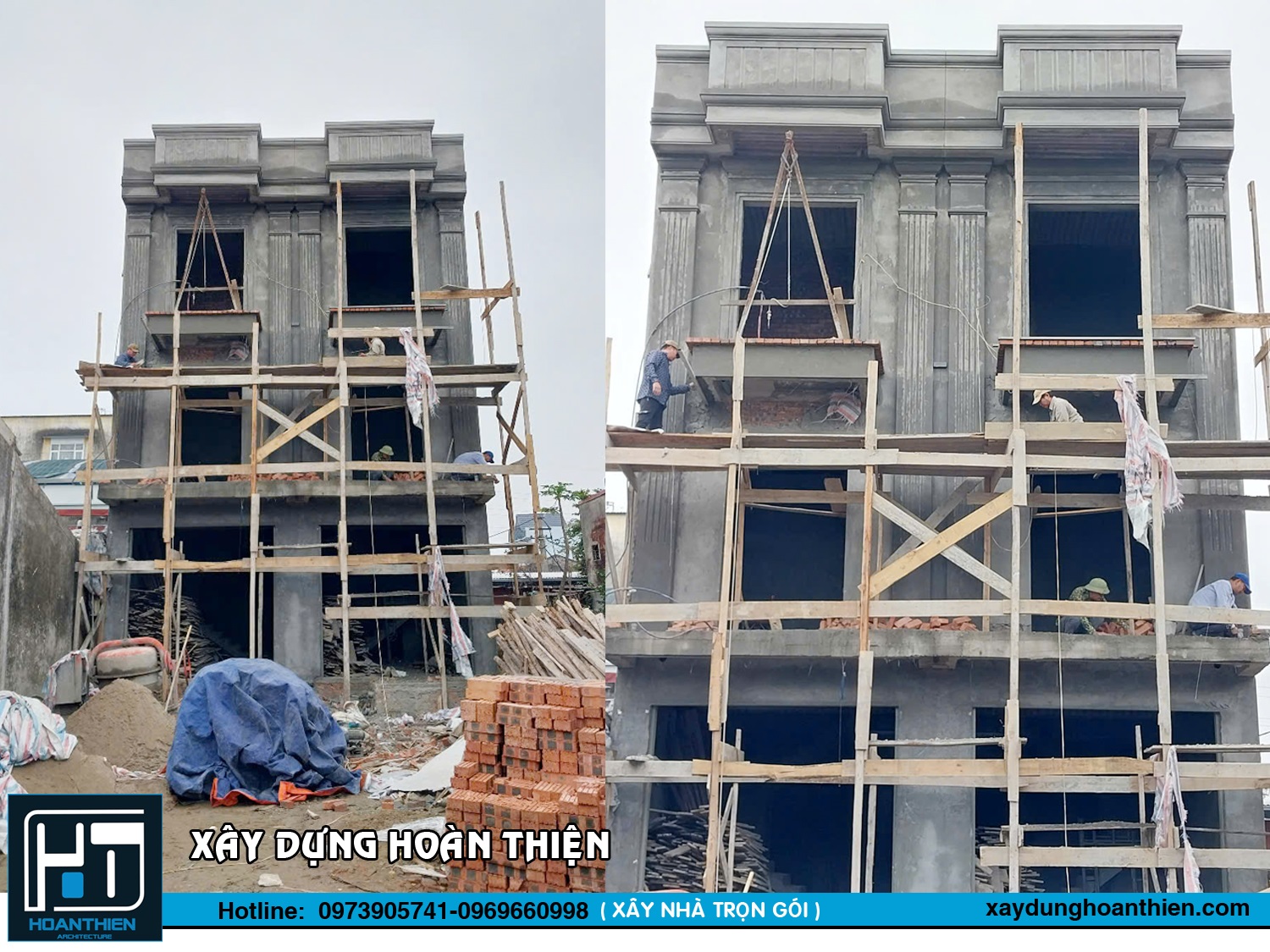 xây nhà trọn gói 3 tầng tân cổ điển tại hải phòng