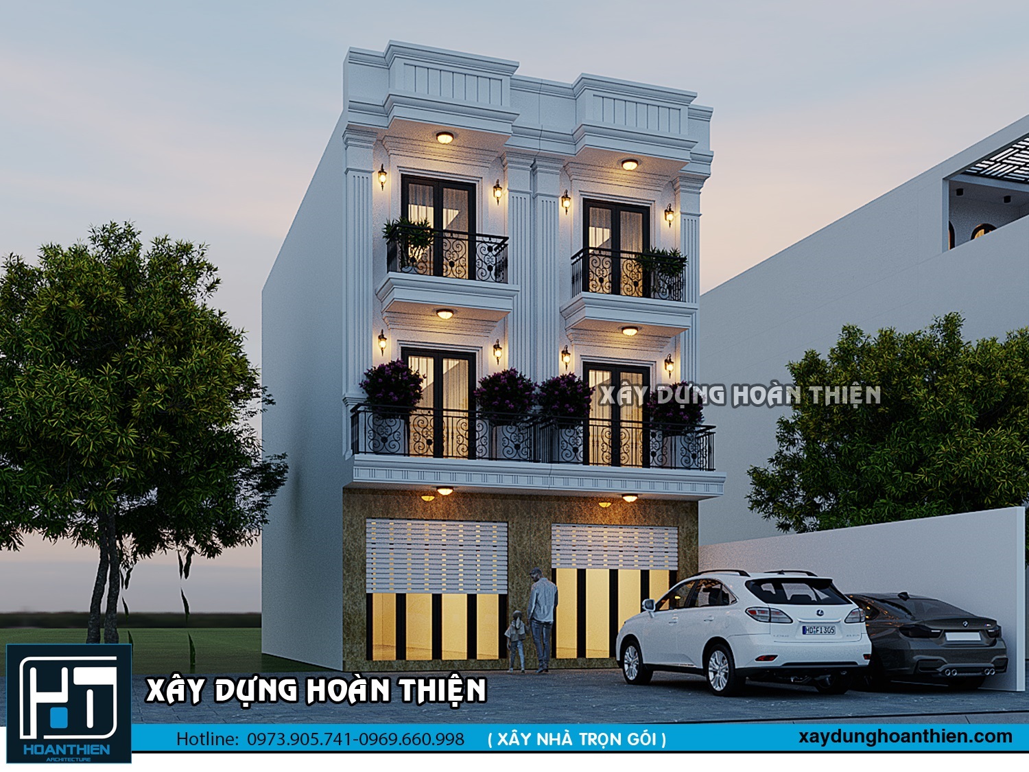 xây nhà trọn gói 3 tầng tân cổ điển tại hải phòng