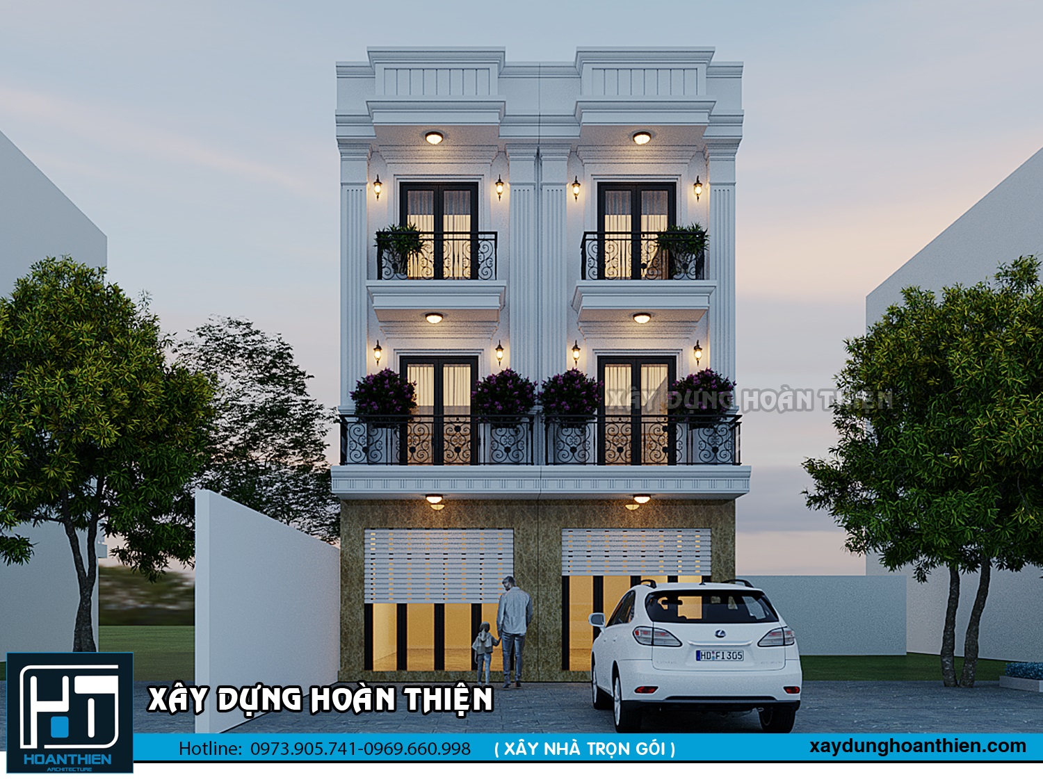 xây nhà trọn gói 3 tầng tân cổ điển tại hải phòng