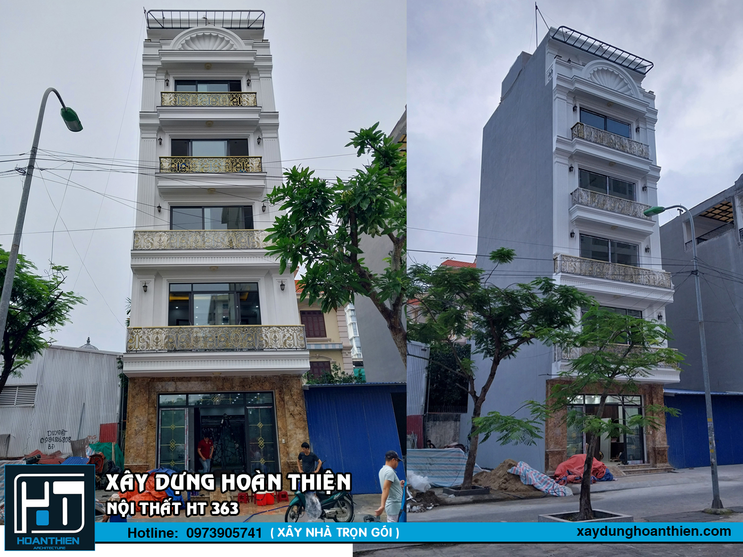 Thi công nhà ống  tân cổ điển 6 tầng tại Hải Phòng